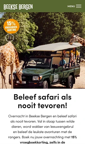 Vroegboekkorting overnachting beekse bergen