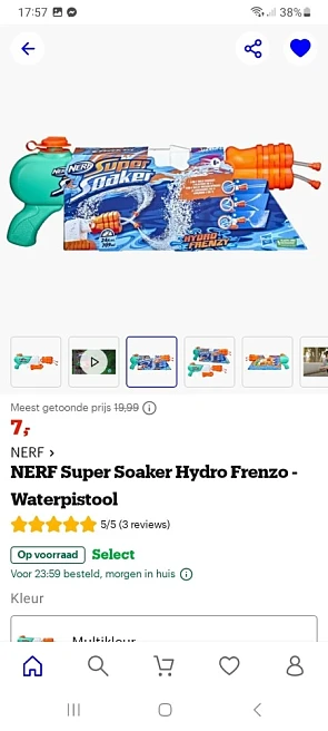 Nerf super soaker waterpistool