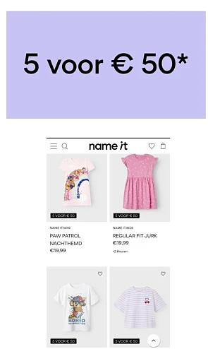 Name it 5 stuks voor €50