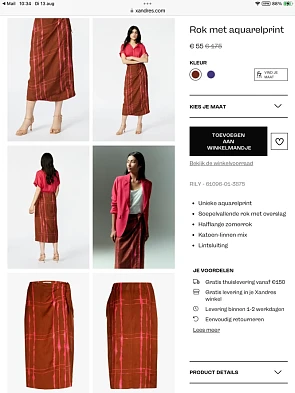 Rok met aquarelprint