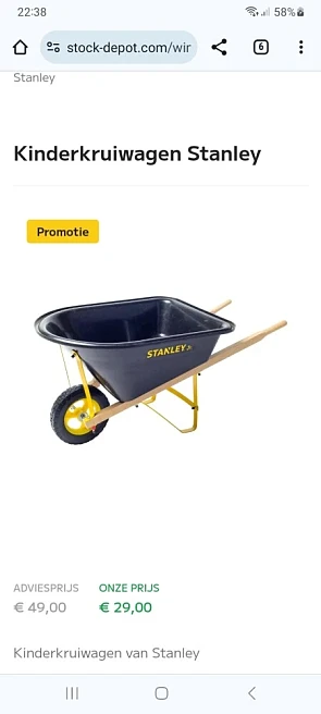 Stanley kinderkruiwagen