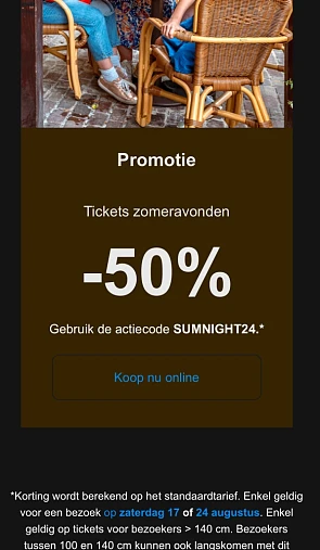 17 en 24 augustus korting Bobbejaanland