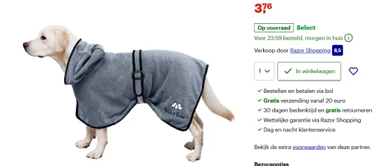 honden badjas bij bol