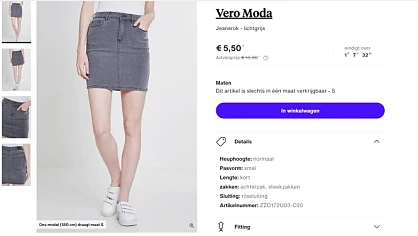Jeansrok vero moda maat small