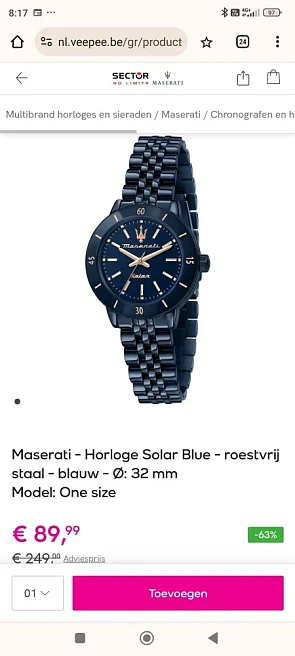 Heren horloges tot 70% korting !