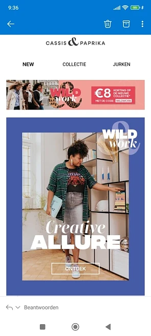 Korting nieuwe collectie