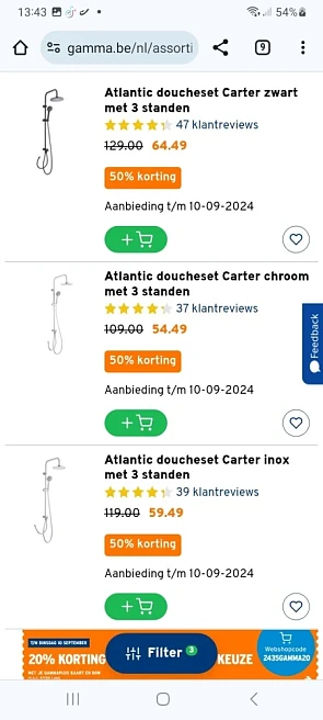 Atlantic doucheset Carter