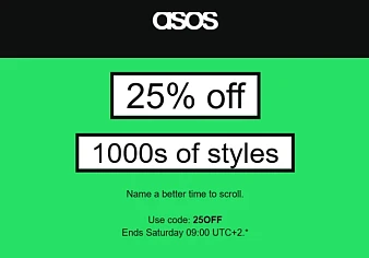 25% korting op geselecteerde items bij ASOS