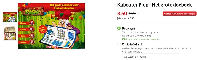 -50% Kabouter Plop - Het grote doeboek bij Boekenvoordeel