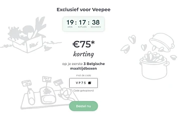 75€ korting op je 3 eerste boxen bij Foodbag, exclusief via Veepee!