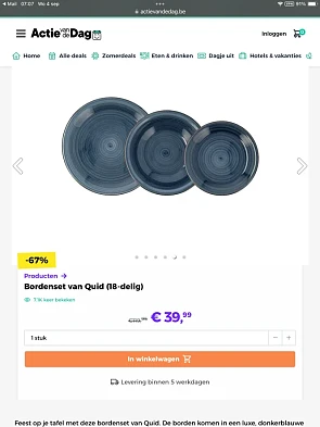 Bordenset van Quid (18-delig)