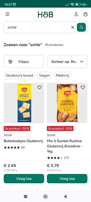 Schär 2e halve prijs