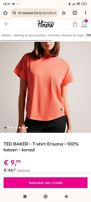 Ted baker t-shirt aan 9,99€!