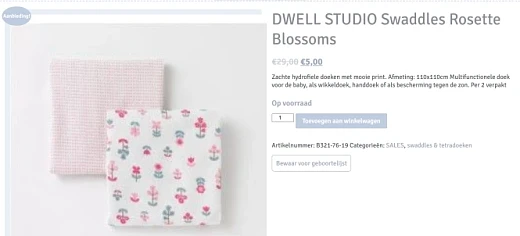 Hoge kortingen op babytextiel in de Sale van The Little Ones ❗