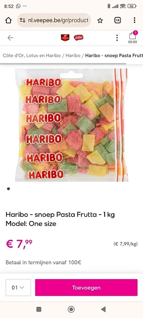 1kg Haribo snoep voor 7,99€!