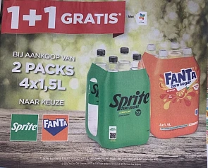 1 + 1 gratis Sprite/Fanta 1,5L