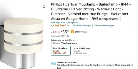 hue lampen bij amlazon nl