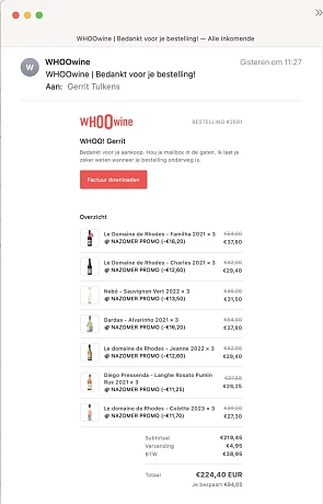 (H)eerlijke wijntjes van WHOOwine met 30 korting!