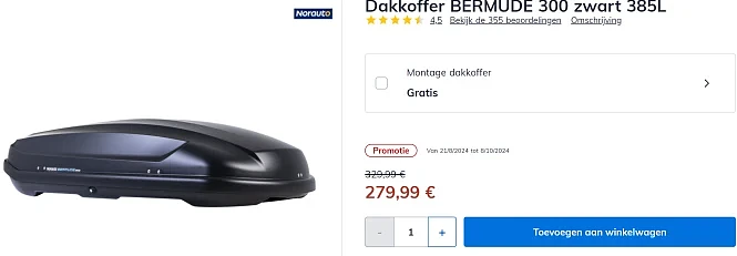 Dakkoffer promo bij Auto 5 - €50 korting