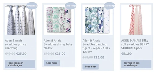 Tot -60% op grote swaddle doeken van Aden & Anaïs