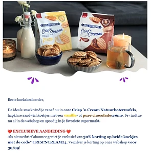 Jules Destrooper Crisp 'n Cream Natuurboterwafels