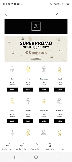 Twice as Nice charms nu 3€