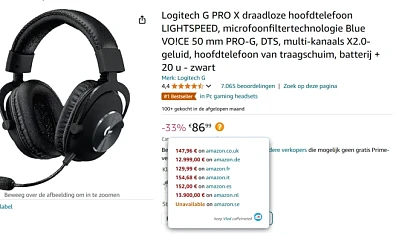 logitech hoofdtelefoon bij amazon be