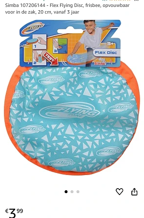 Simba frisbee €3,99 bij Amazon NL