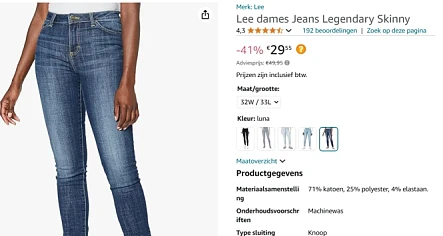 Lee dames jeans bij amazon nl