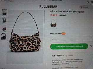 Nylon schoudertas met panterprint -35%