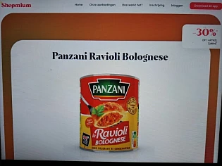 Shopmium app -30% ravioli