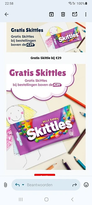 Gratis skittles bij Ochama