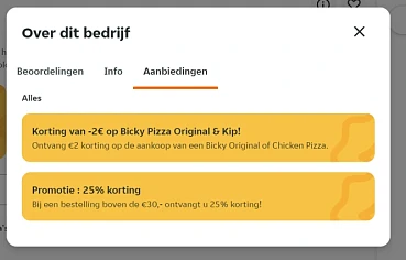 25% korting op Domino's Pizza bij Takeaway
