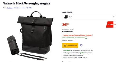 -55% op deze zwarte Koelstra verzorgingstas 👶 bij Bol