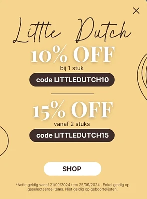 Tot -15% op Little Dutch items bij De Gele Flamingo
