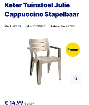 Keter tuinstoel stapelbaar