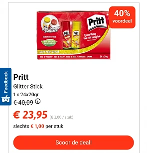 -40% Pritt glitter stick 20 gram 🖍️