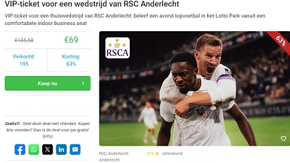 -63% VIP-ticket ⚽ RSC Anderlecht ⭐