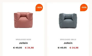 -50% zeteltje Grijs of Roze 👶🧒 Jollein
