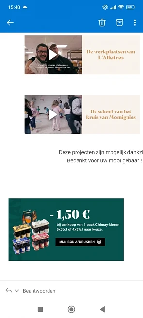 €1,50 korting Chimay bier