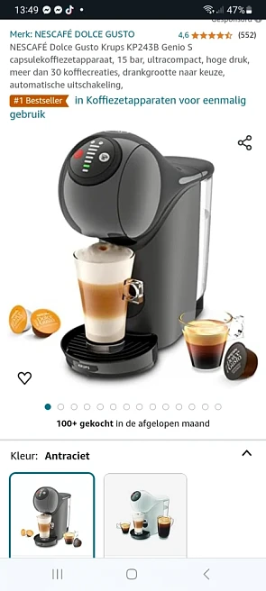 NESCAFÉ Dolce Gusto Krups KP243B Genio S capsulekoffiezetapparaat