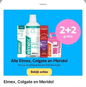 Elmex, Colgate en Meridol 2+2 gratis