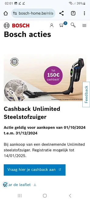 Cashback Unlimited Steelstofzuiger Bosch