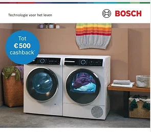Cashback wasmachines en droogkasten Bosch