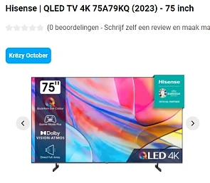 Hisense QLED TV 4K 75A79KQ (2023) 75 inch