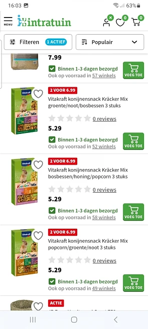 Vitakraft konijnensnack Kräcker Mix 3 stuks