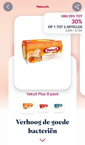 Shopmium app 25 tot 30% terugbetaald op yakult