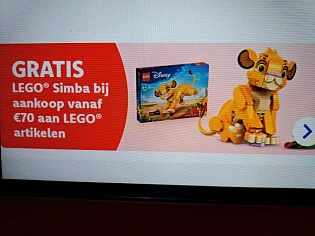 Gratis lego Simba b.a.v. €70 aan Lego artikelen bij dreamland