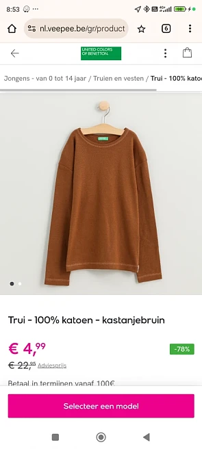 Tot 80% korting op United colors of Benetton