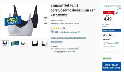 2 borstvoedingsbh's voor 4,49€!